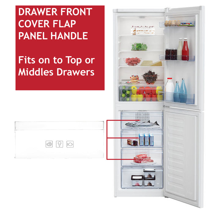 Beko Middle Drawer Front Clear Panel Handle 405mm x 170mm CFG CSG 5928580100