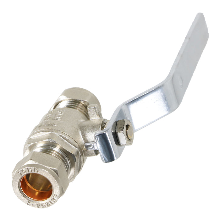 Full Bore Lever Ball Valve Isolating Stop Tap Kit with Blue (Cold) and Red (Hot) Handle Sleeves (15mm)