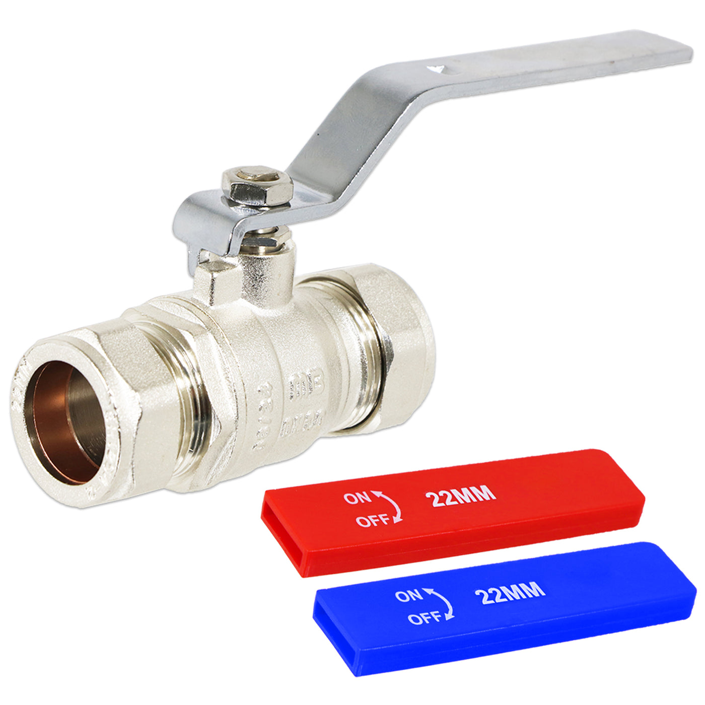 Home Full Bore Lever Ball Valve Isolating Stop Tap Kit with Blue (Cold ...