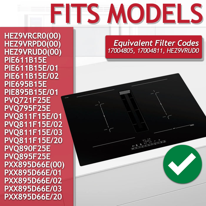 Activated Carbon Filter for Bosch HEZ PIE PVQ PXX Cooker Hood (Pack of 8 Filters)