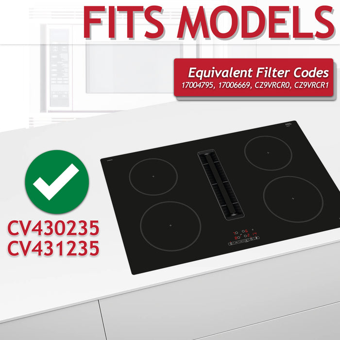 Activated Carbon Filter for Constructa CV430235 CV431235 Cooker Hood (Pack of 8 Filters)