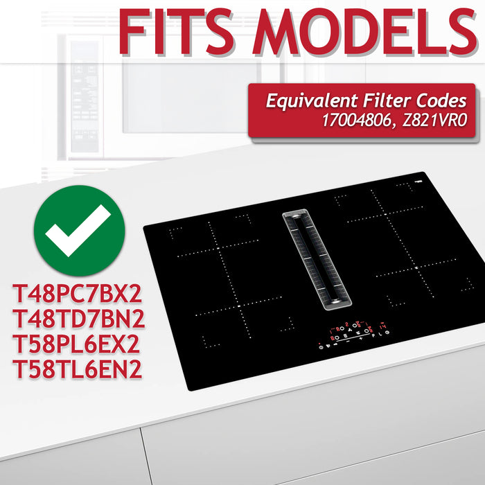Activated Carbon Filter for Neff T48PC7BX2 T48TD7BN2 T58PL6EX2 T58TL6EN2 Cooker Hood (Pack of 8 Filters)