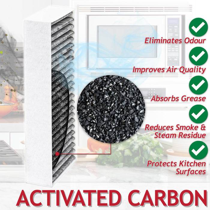 Activated Carbon Filter for Bosch HEZ PIE PVQ PXX Cooker Hood (Pack of 8 Filters)