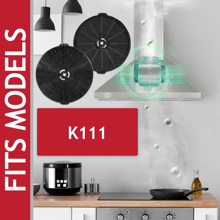 Charcoal Filter for KKT Kolbe K111 Cooker Hood Extractor Vent TMFILT4 (170mm x 25mm, Pack of 2)