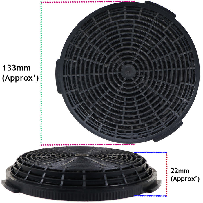 Charcoal Carbon Filters for Lamona HJA2450 HJA2904 HJA2450-2 Cooker Hood Extractor Fans (Pack of 2)