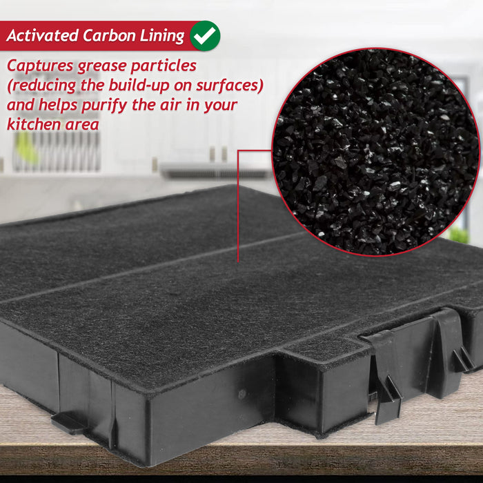 Carbon Filter for Bosch Cooker Hood Extractor Vent 11022296 DWZ0DX0A0 (215mm x 210mm x 25mm)
