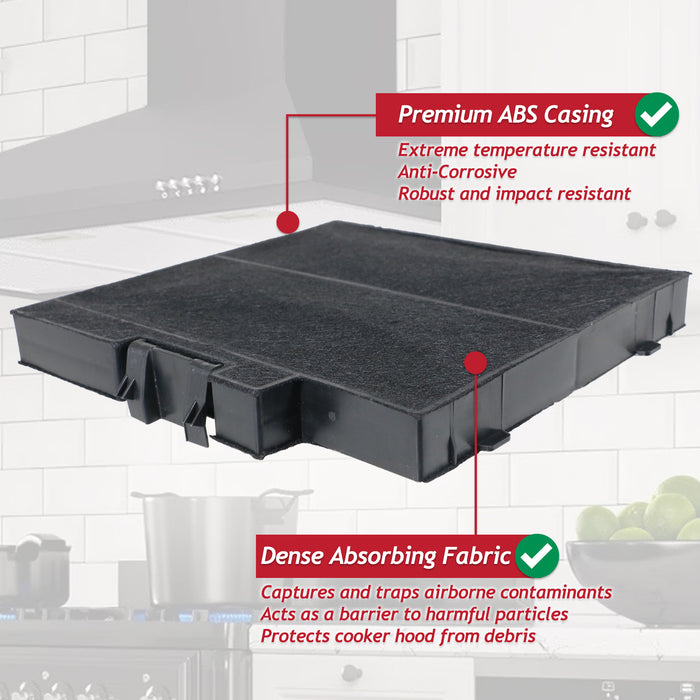 Carbon Filter for Bosch Cooker Hood Extractor Vent 11022296 DWZ0DX0A0 (215mm x 210mm x 25mm)
