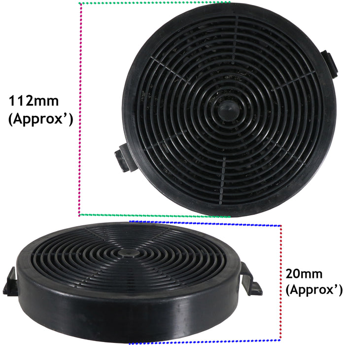Carbon Filters for Comfee Cooker Hood CF04 PYRA17B-60 PYRA17SS-90 GLAV17SS-60 (Pack of 2)