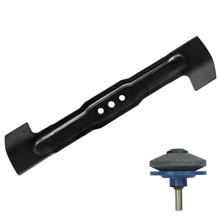 Metal Blade for Bosch Rotak 36 36Li 37 37Li 370 370Li Lawnmower 37cm 370mm + Sharpener Attachment