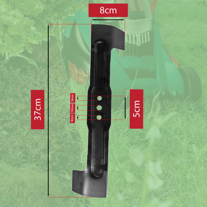 Metal Blade for Bosch Rotak 36 36Li 37 37Li 370 370Li Lawnmower 37cm 370mm + Sharpener Attachment