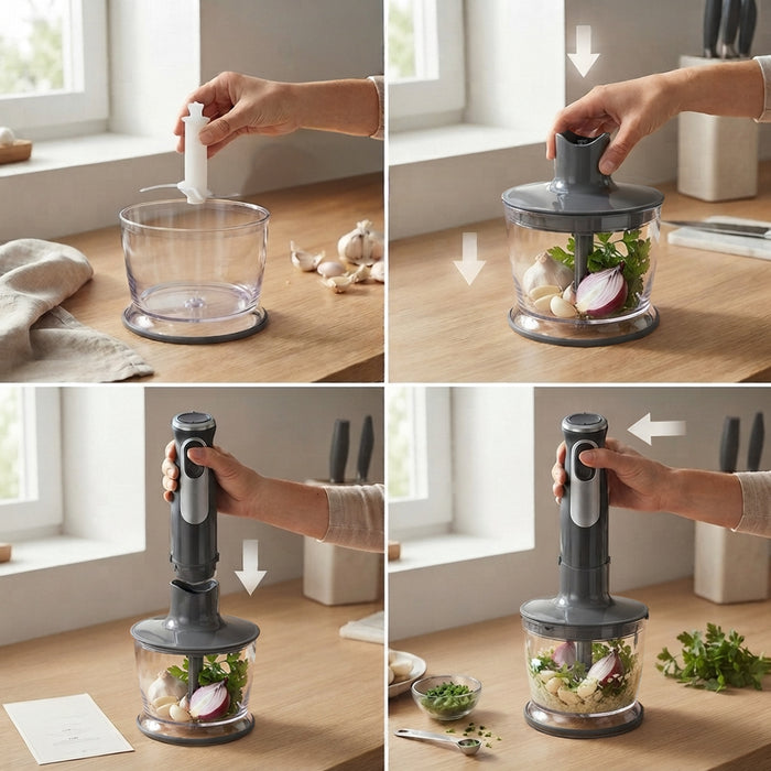 Knife Insert Chopper Blade For Braun MultiQuick MQ9037X Hand Blender Food Processor