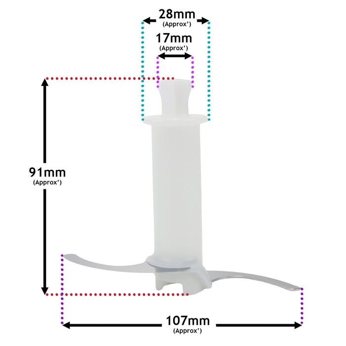 Knife Insert Chopper Blade For Braun MultiQuick MQ9037X Hand Blender Food Processor