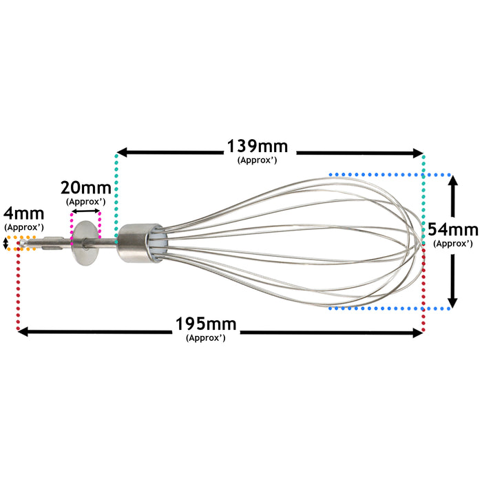 Whisk Attachment For Braun Multiquick Advantage Hand Blenders AS00004189