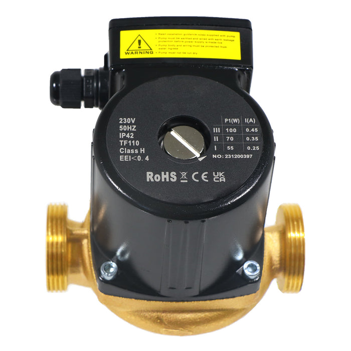 Hot Water Circulator Pump Universal Bronze Circulation System (45W, 230V, 50Hz, 130mm)