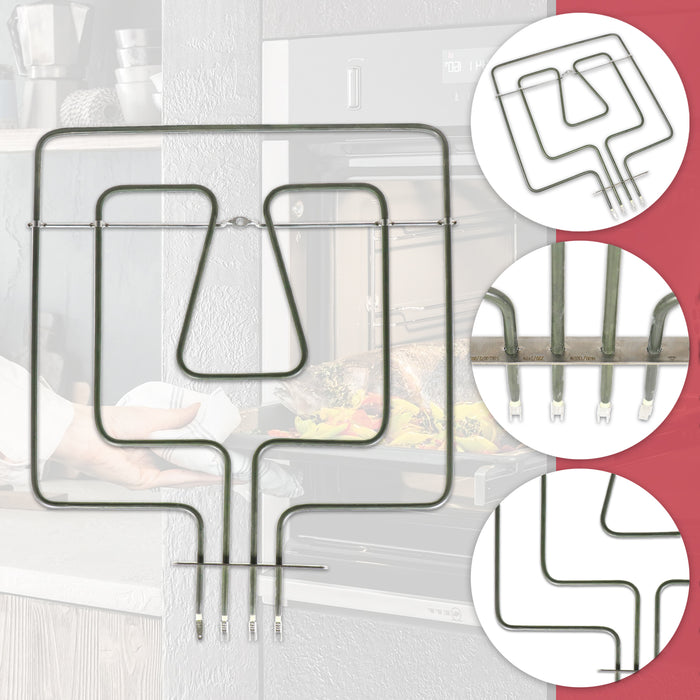 Dual Heating Element for Bosch Neff Siemens Top Grill Oven Cooker (2700W, 220V / 240V)