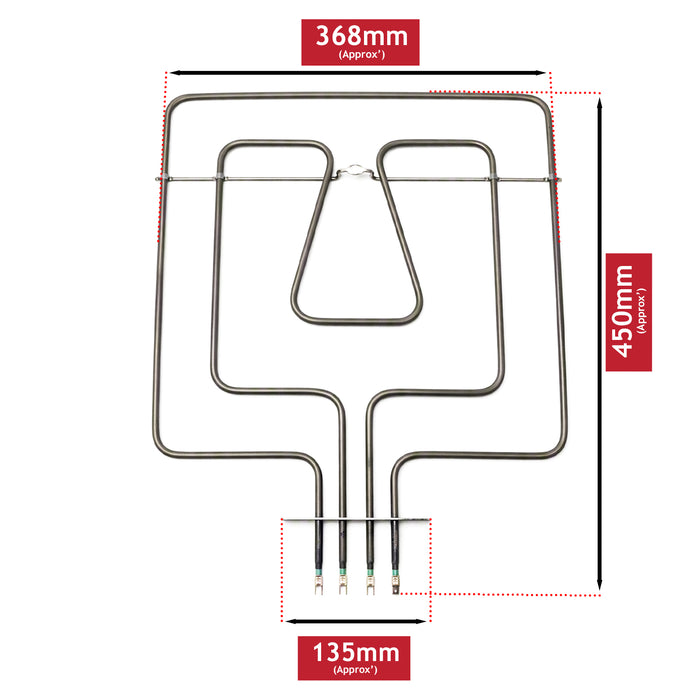 Neff Oven Grill Element Top Upper 2500w Dual Heating 00777226 J1ACE U1ACE U1ACI