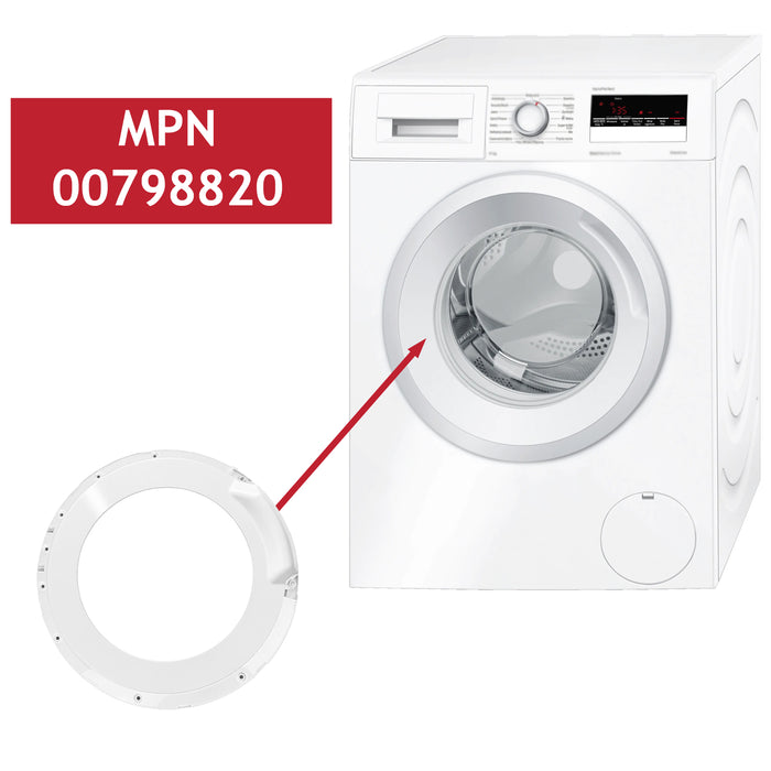 Siemens Washing Machine Outer Door Frame Trim Window White 00798820 WM10 WM12