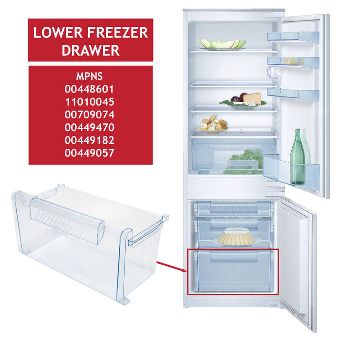 Bosch Freezer Lower Drawer Basket Box Frozen Food Container 00448601 KIV28 KIV38
