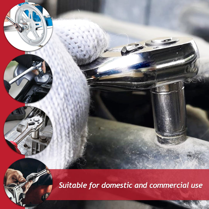 1/2" Socket Ratchet Square Drive 100 Teeth Quick Release Reversible Chrome Vanadium Steel Tool