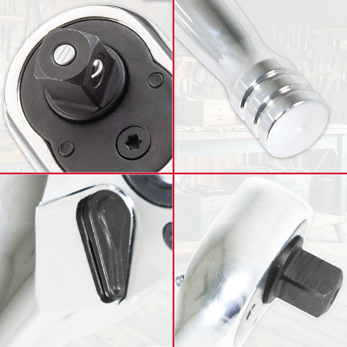 1/2" Socket Ratchet Square Drive 100 Teeth Quick Release Reversible Chrome Vanadium Steel Tool