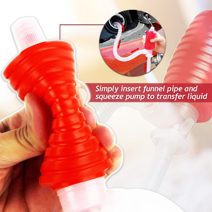 Manual Syphon Pump Hand Squeeze Operated Petrol Diesel Fuel Liquid Oil Barrel Transfer Hose Tube