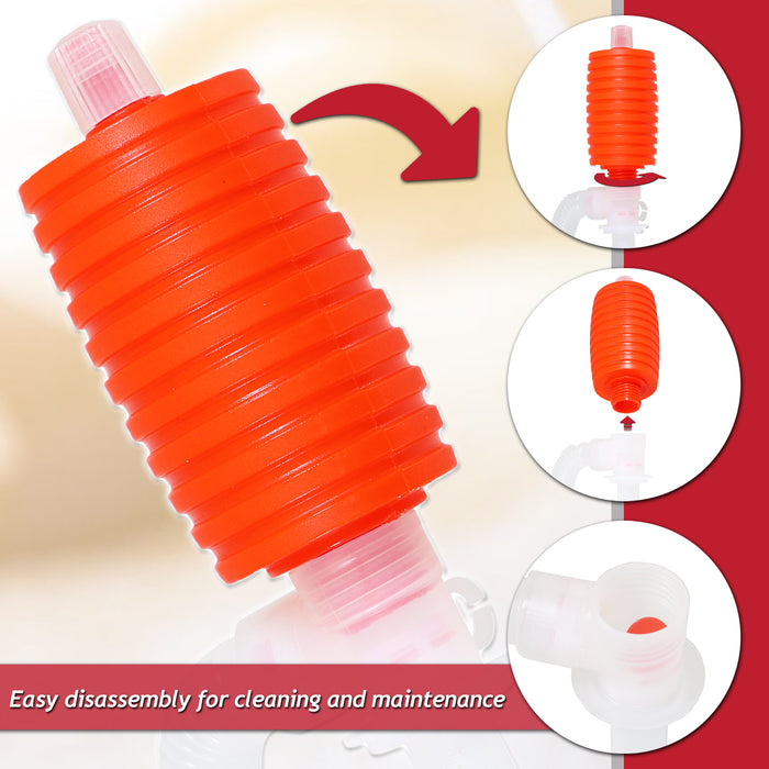 Manual Syphon Pump Hand Squeeze Operated Petrol Diesel Fuel Liquid Oil Barrel Transfer Hose Tube