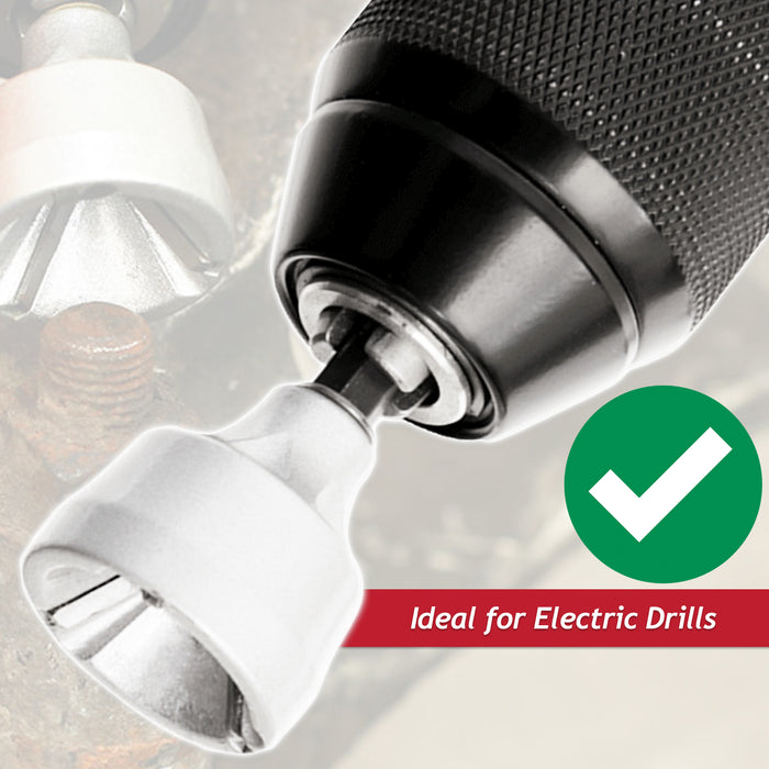 External Chamfer Deburring Tool 3-19mm 1/4" Hex Shank 50° Angle Tungsten Carbide Drill Bit Attachment