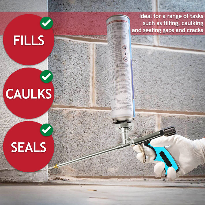 Expanding Foam Applicator Gun Caulking Sealing Filling Spray Tool Kit (for 750ml Threaded Connector Cans)