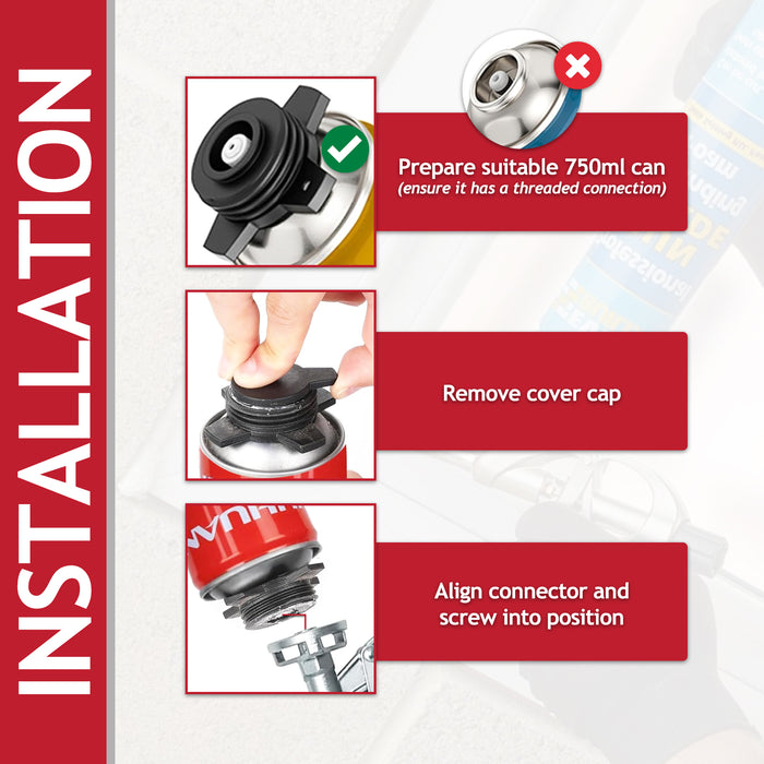 Expanding Foam Applicator Gun Caulking Sealing Filling Spray Tool Kit (for 750ml Threaded Connector Cans)