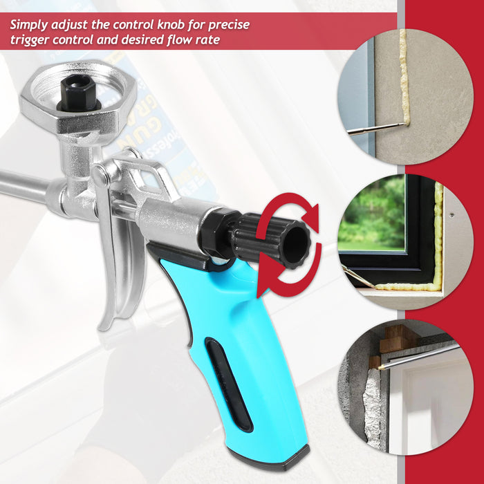 Expanding Foam Applicator Gun Caulking Sealing Filling Spray Tool Kit (for 750ml Threaded Connector Cans)