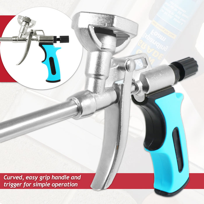 Expanding Foam Applicator Gun Caulking Sealing Filling Spray Tool Kit (for 750ml Threaded Connector Cans)