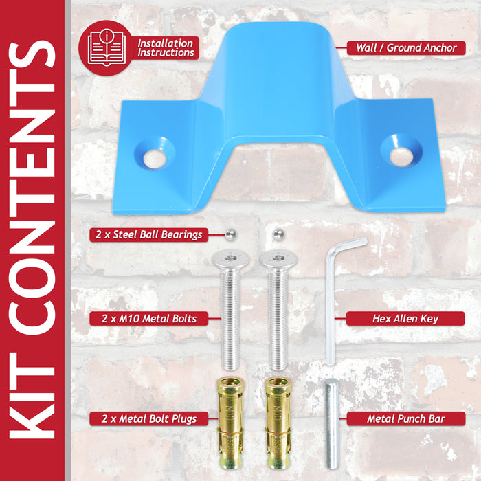 Wall Ground Security Anchor Motorcycle Bicycle Scooter Power Tool Anti-Theft Steel Chain Lock Kit (65mm x 160mm)