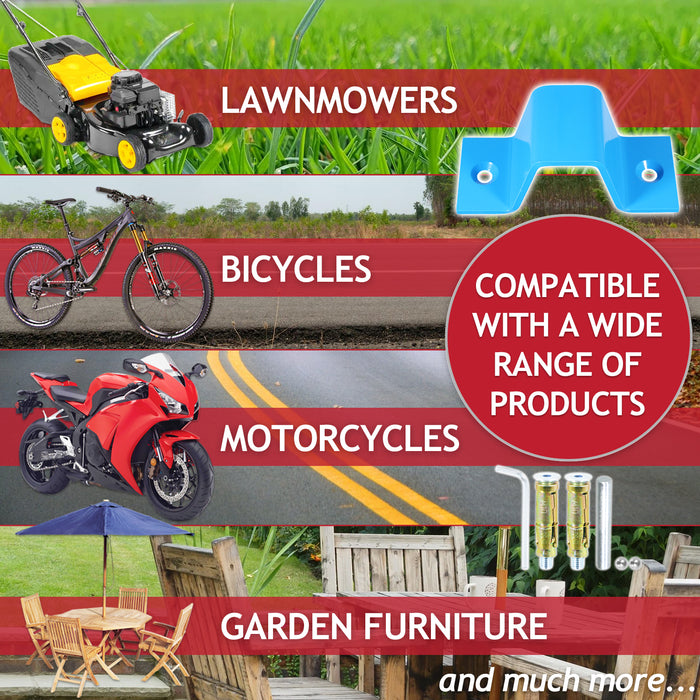 Wall Ground Security Anchor Motorcycle Bicycle Scooter Power Tool Anti-Theft Steel Chain Lock Kit (65mm x 160mm)