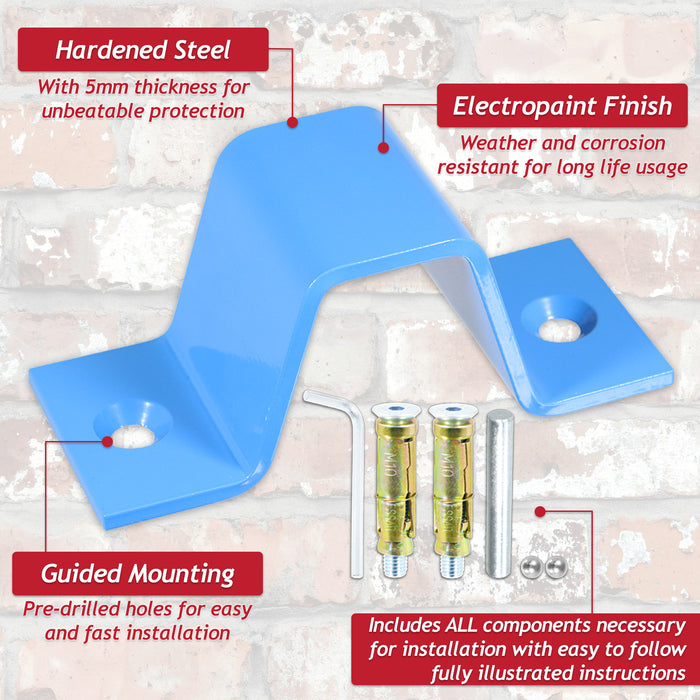 Wall Ground Security Anchor Motorcycle Bicycle Scooter Power Tool Anti-Theft Steel Chain Lock Kit (65mm x 160mm)