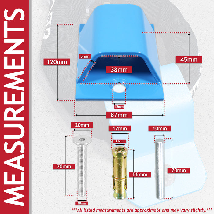Wall Ground Security Anchor Motorcycle Bicycle Scooter Power Tool Anti-Theft Steel Chain Lock Kit (87mm x 120mm)