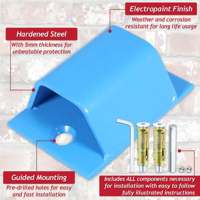 Wall Ground Security Anchor Motorcycle Bicycle Scooter Power Tool Anti-Theft Steel Chain Lock Kit (87mm x 120mm)