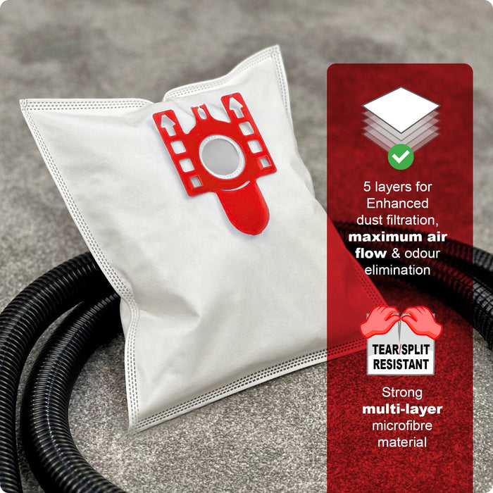 12 Bags for MIELE FJM Air Filters 9917710 Cloth Microfibre C1 C2 C3 S4210 S6210