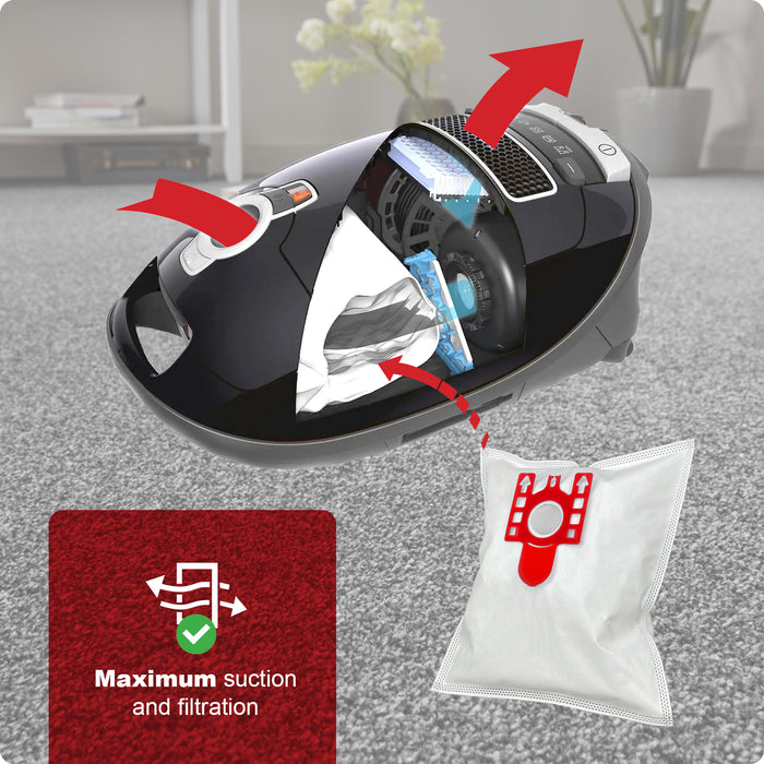 12 Bags for MIELE FJM Air Filters 9917710 Cloth Microfibre C1 C2 C3 S4210 S6210