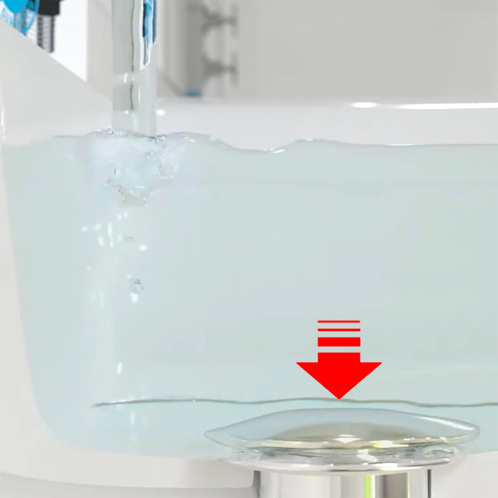 Clicker Basin Waste Bathroom / Kitchen Sink Plug 1 1/4" Round Silver (Slotted with Overflow)