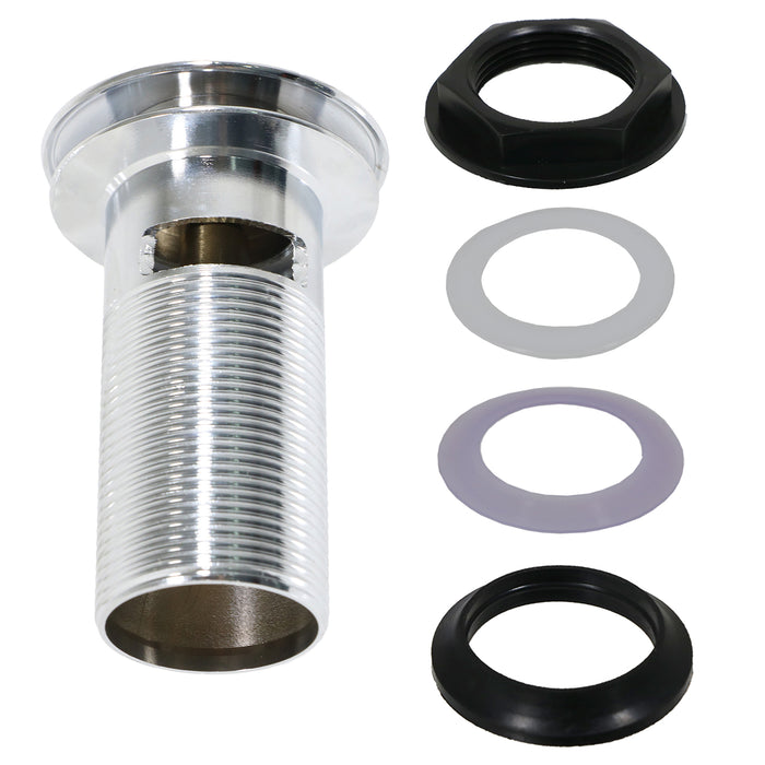 Clicker Basin Waste Bathroom / Kitchen Sink Plug 1 1/4" Round Silver (Slotted with Overflow)