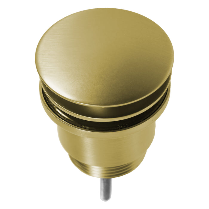 Clicker Basin Waste Plug 1 1/4" 60mm Click Clack Bathroom Sink Pop Up Push Dome (Brushed Brass)