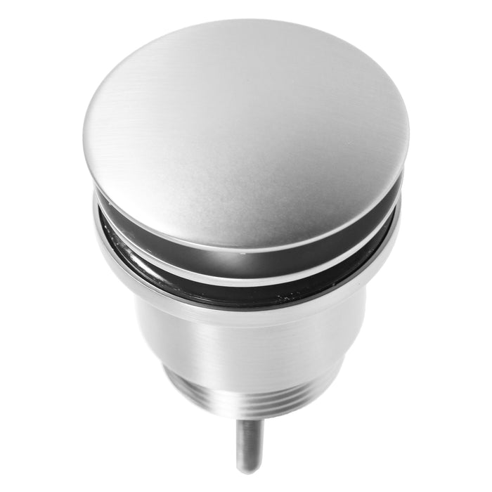 Clicker Basin Waste Plug 1 1/4" 60mm Click Clack Bathroom Sink Pop Up Push Dome (Gloss Chrome)