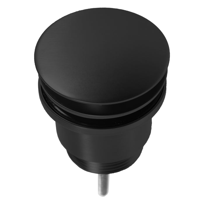 Clicker Basin Waste Plug 1 1/4" 60mm Click Clack Bathroom Sink Pop Up Push Dome (Matt Black)