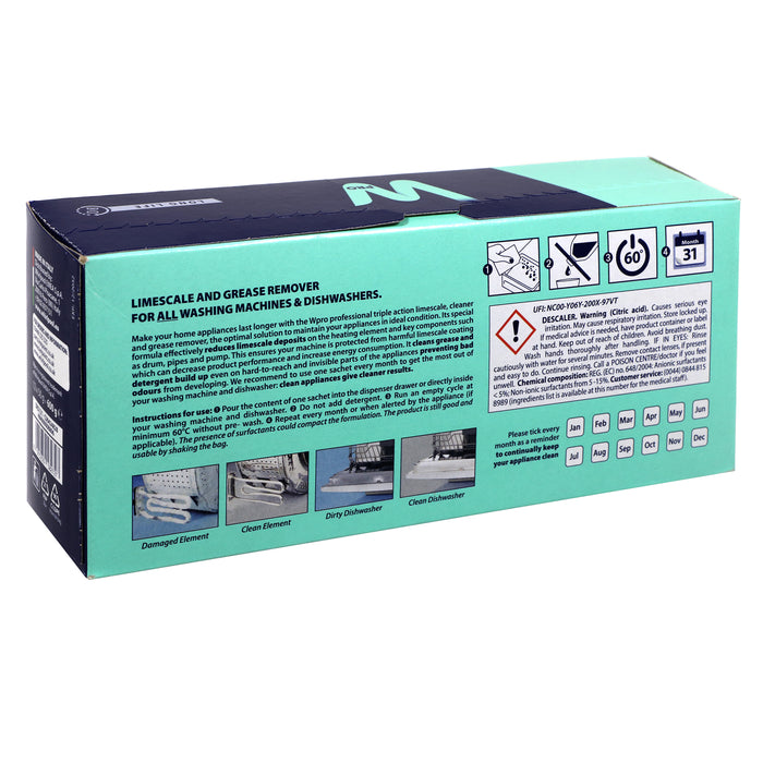 Universal Limescale & Grease Remover For Washing Machine Pack of 12 C00424828 C00090908