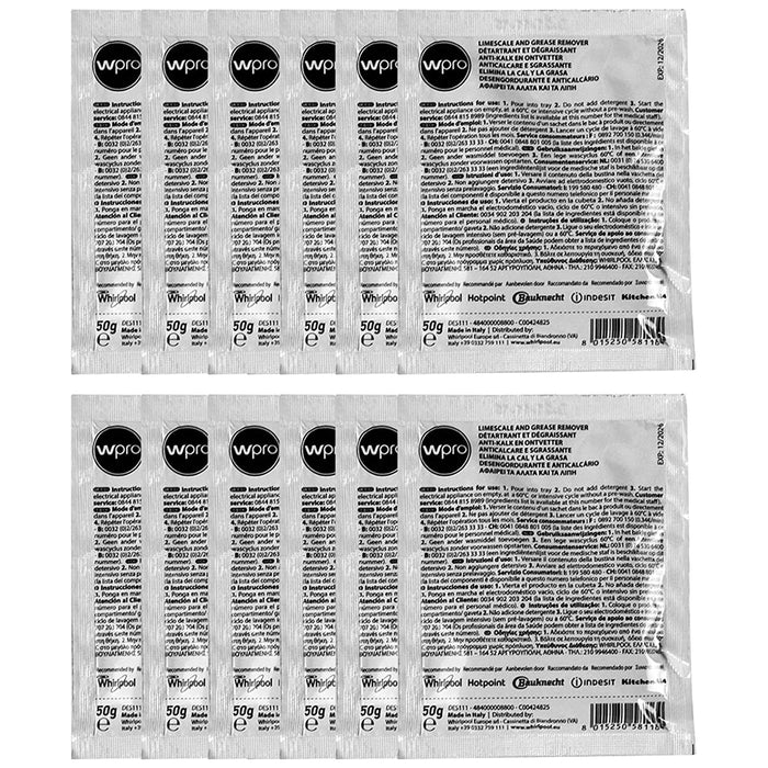 Universal Limescale & Grease Remover For Washing Machine Pack of 12 C00424828 C00090908