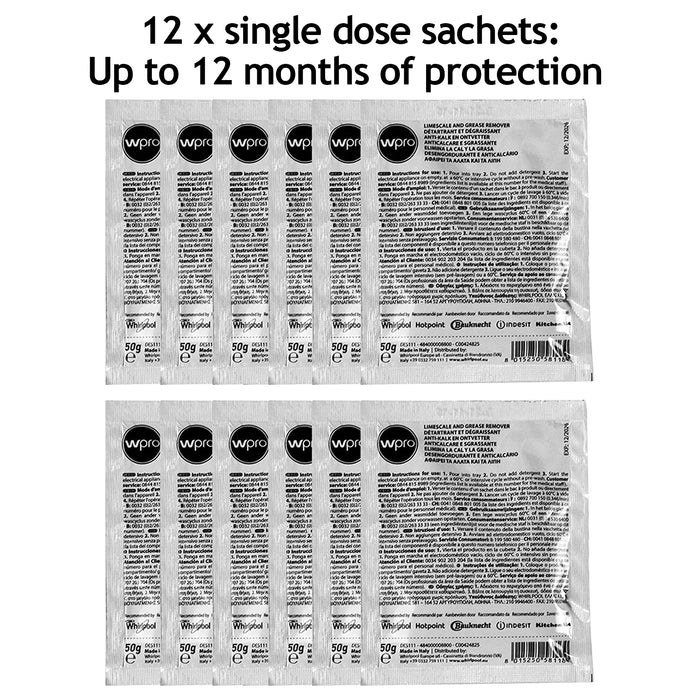Universal Limescale & Grease Remover For Washing Machine Pack of 12 C00424828 C00090908