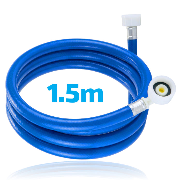 Universal 1.5m Washing Machine Cold Water Fill Hose + 2 x Filter Mesh Washers