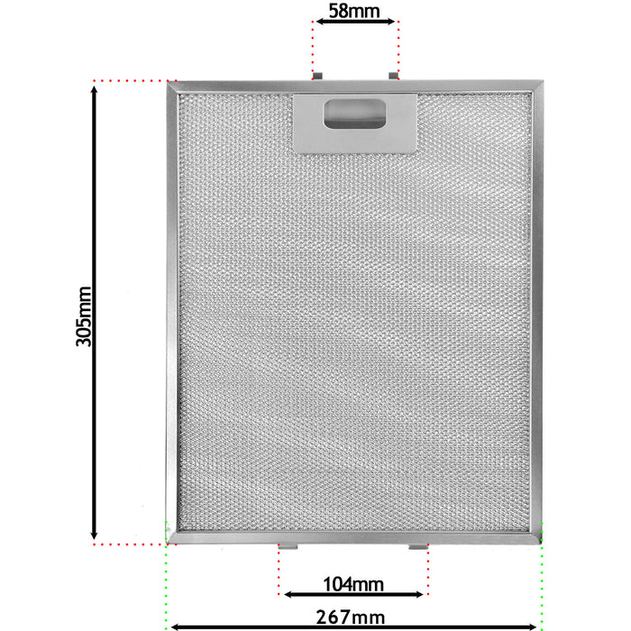 Filter for Elica Cooker Hood CH60SS 60SS 90SS Vent Grease Extractor 305 x 267mm