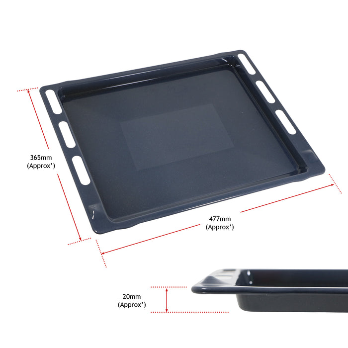 Oven Grill Tray Shelf Universal Full Width Bottom Base Pan 477mm x 365mm x 20mm