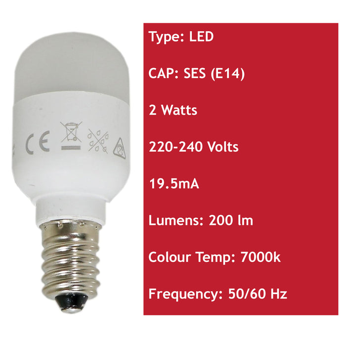 Hotpoint Fridge Lamp SES / E14 220-240V LED 2W Light Bulb Indesit Whirlpool